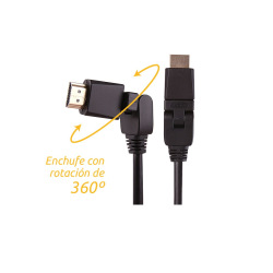 Cable Hdmi 3Mts. Cabezal Movil 360 Grados