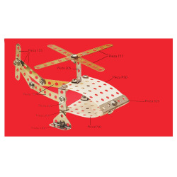 Meknex - Juego Didáctico de Encastre Helicóptero de 64 piezas