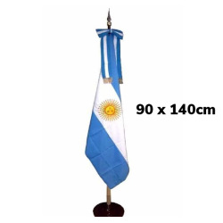 Bandera de Ceremonia Argentina Emblemas Argentinos 90 x 140cm con 1 Sol