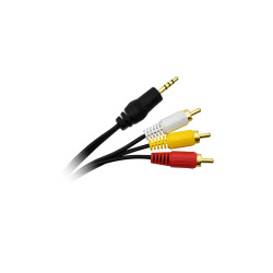 Cable Nisuta Audio y Video de Stereo 3.5 a 3 RCA 1.4 metros