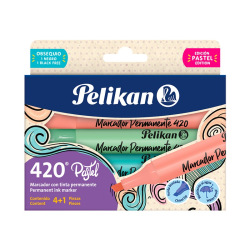 Marcador Pelikan 420 Permanente Pastel x 4 colores + 1