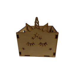 Cajón Unicornio Estrella/Corazón 15 x 15 x 15cm 3mm