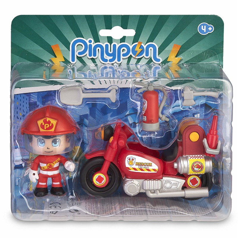 Divertite con tu personaje Action Moto De Bombero +Figura Pinypon favoritos+ accesorios.