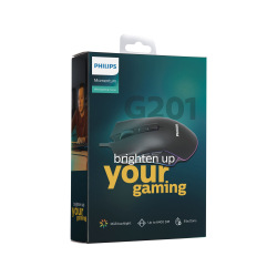 Mouse Philips Gamer G201bl Usb 3000dpi C/Luz