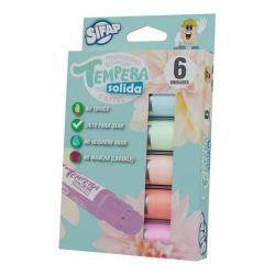 Tempera Sifap Solida X 6 Colores Pastel