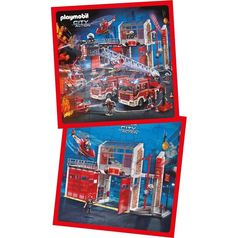 rompecabezas de Playmobil, 25 piezas, Camión de bomberos.