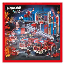 rompecabezas de Playmobil, 25 piezas, Camión de bomberos.