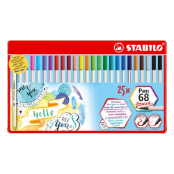 Marcador Stabilo Pen 68 Brush X25 P/Pincel Lata 41276