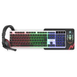 Combo Gamer Noga Teclado/Mouse/Auric/Pad Negro Nkb-413