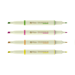 Resaltador Filgo Creativo Doble Punta/F X4 Fluo Mtlfit