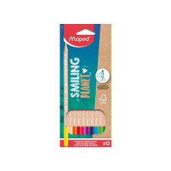 Lápiz Maped 831800fc Smiling Planet X12 Colores