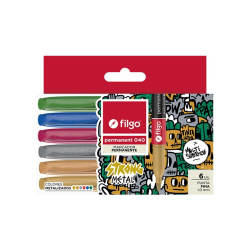 Marcador Filgo Perm P/Fina 040 X6 Metalizado Pm040-E6