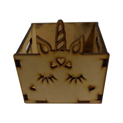 Cajón Unicornio Estrella/Corazón 15 x 15 x 15cm 3mm