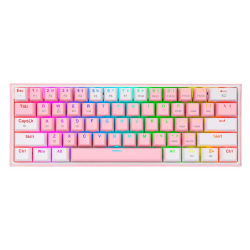 Teclado Redragon Mecánico Fizz Pro K616-Rgb Rosa/Blanco
