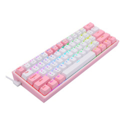 Teclado Redragon Mecánico Fizz Pro K616-Rgb Rosa/Blanco