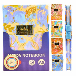 Libreta Colours A5 Flores C/Dorado 80h 26941