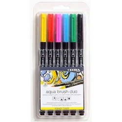 Marcador Lyra Aquabrush Duo 6 Colores Primar -6521060-
