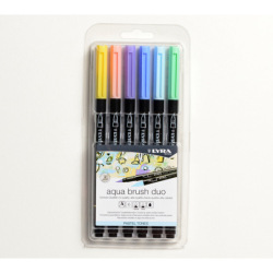 Marcador Lyra Aquabrush Duo 6 Colores Pastel-6521061-