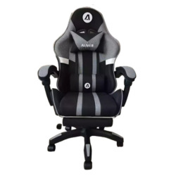 Silla Gamer Aliver Raptor Plus Reposapiés Masaje Gris 9980