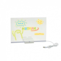 Pizarra Magica Led 20x30cm Acril C/Marcadores Nm-Pm101