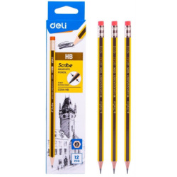 Lapiz Deli Grafito Scribe Hb Hexagonal Bicolor Ec004-Hb