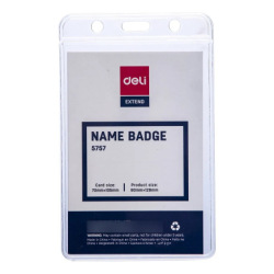 Porta Credencial Deli Vert 70x105x0.28mm C/Clip 5757