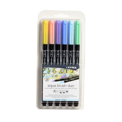 Marcador Lyra Aquabrush Duo 6 Colores Pastel-6521061-