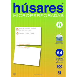 Resma Husares A4 Microperforado al medio x 500 hojas