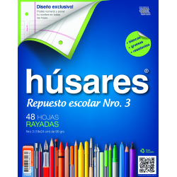 Repuesto Husares Escolar Carta x 48 hojas Rayado