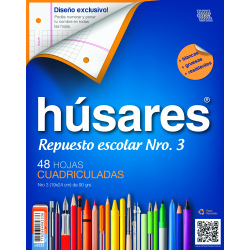 Repuesto Husares Escolar Carta x 48 hojas Cuadriculado